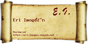 Erl Imogén névjegykártya
